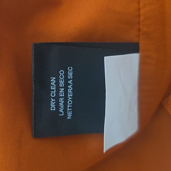 NWT Tahari ASL Burnt Orange Pleated Trim Tie Neck Dress Size 14 - Picture 10 of 15